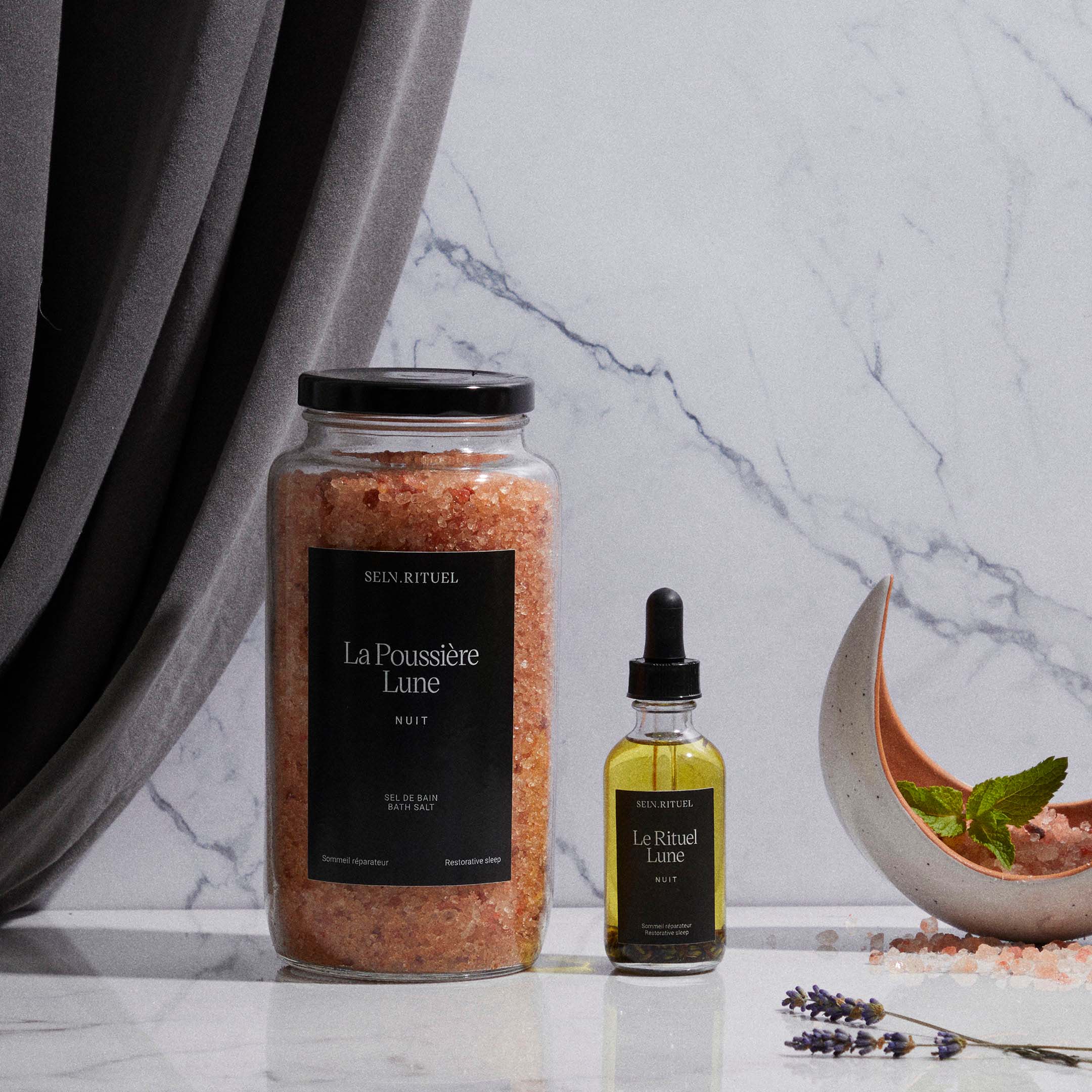 Lune Bath Salt - Mint & Lavender - Pink Shade - Image 2