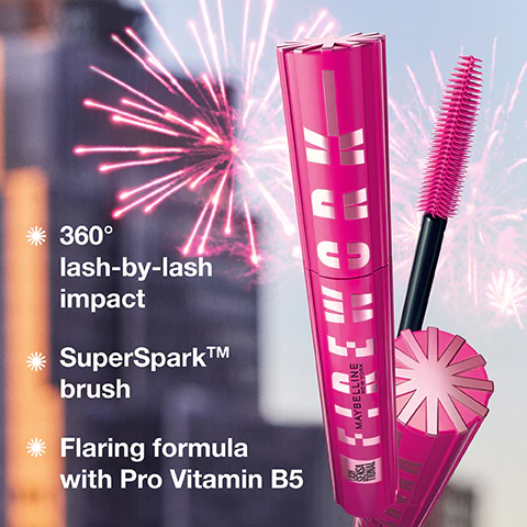 Maybelline Lash Sensational Firework Mascara, Washable Mascara, Volumize, 360 Flare Impact, 10 ml - Image 4
