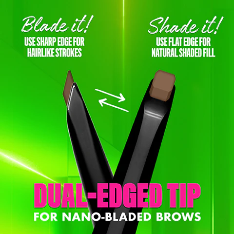NYX Professional Makeup Blade & Shade, Dual Edged Brow Pencil, Up to 16HR wear, Smooth-glide pigment, Smudge & Transfer Resistant - Image 3