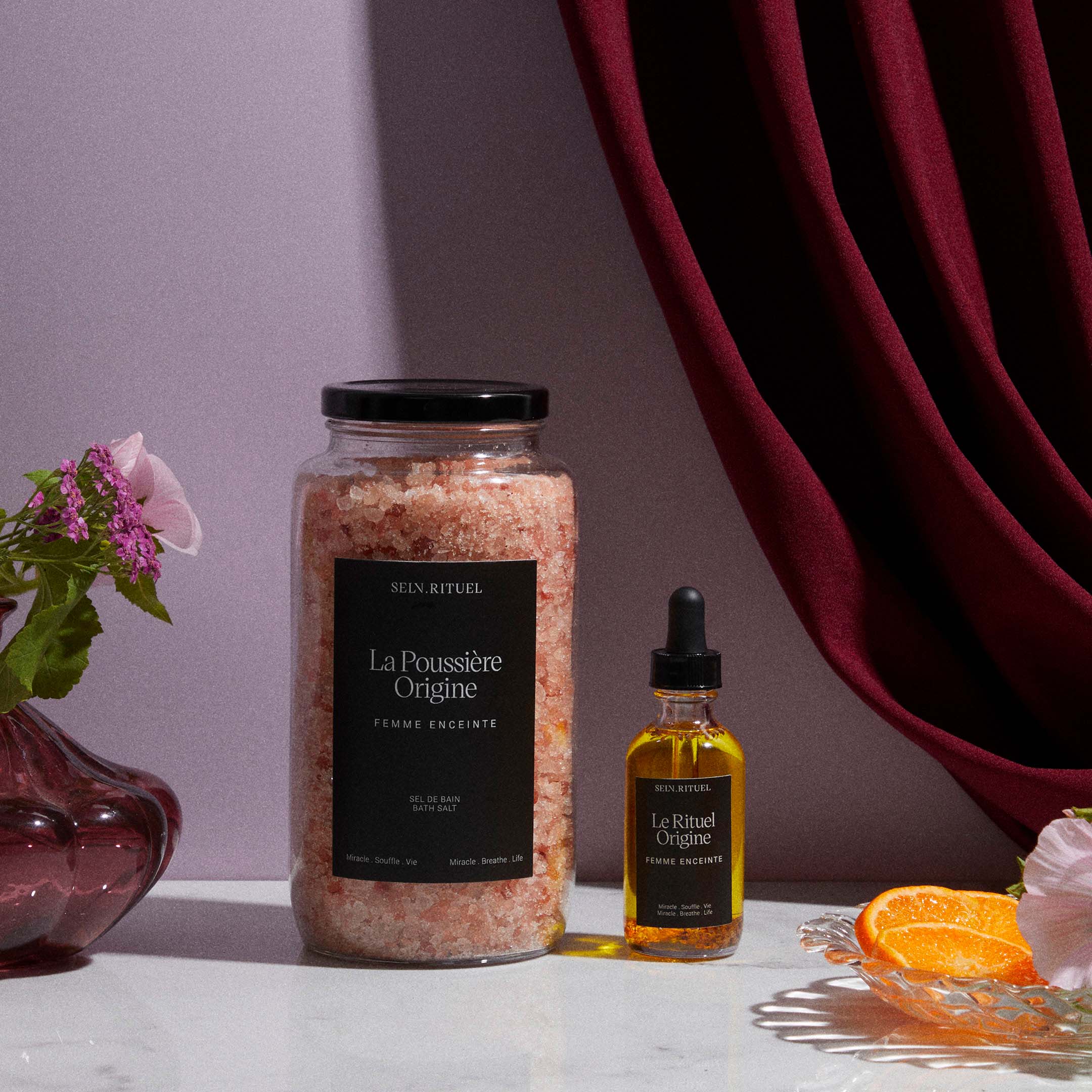 Origine Bath Salt - Orange And Violet Flower - Pink Shade - Image 2
