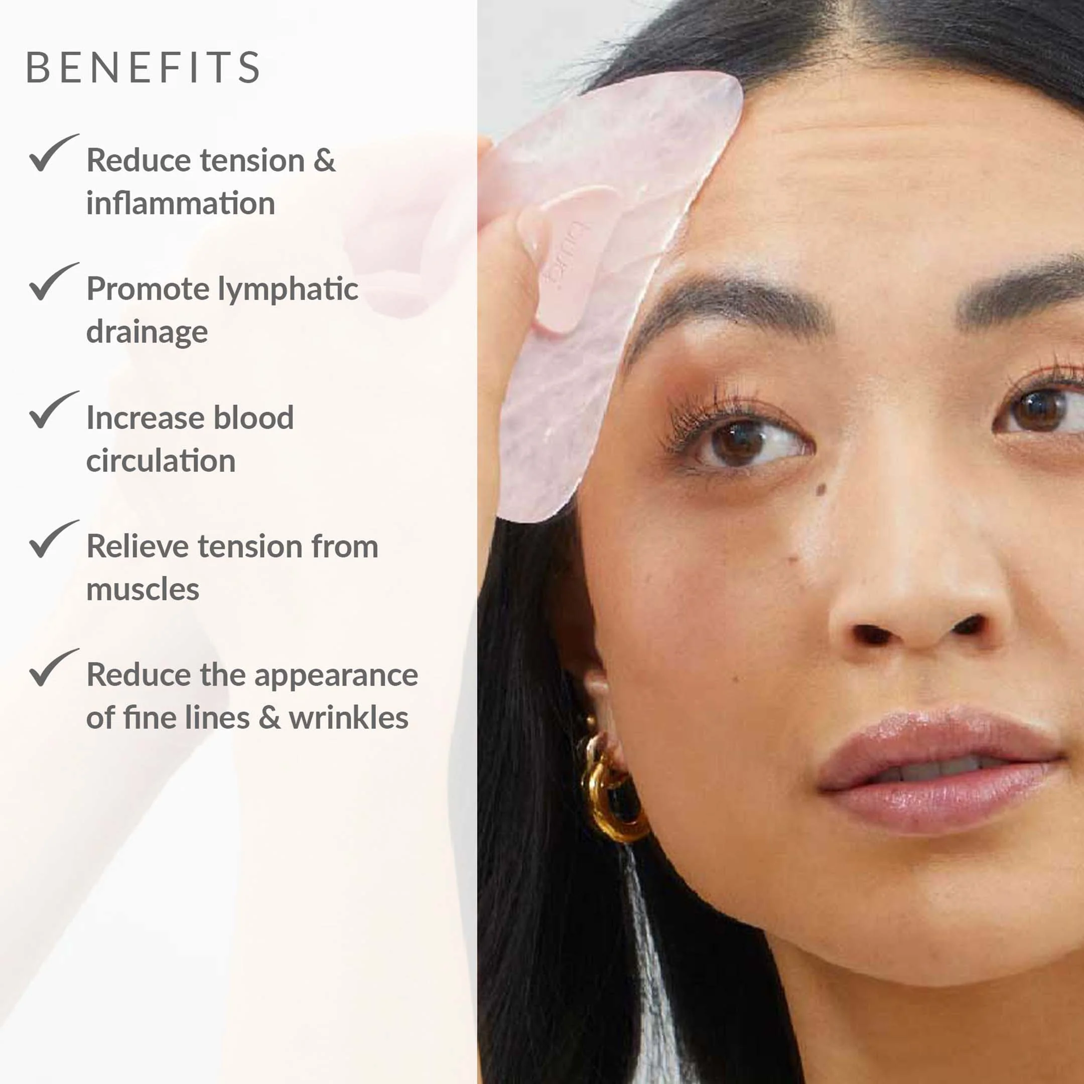 PMD Gua Sha RQ - Rose Quartz Stone Massager - Image 2